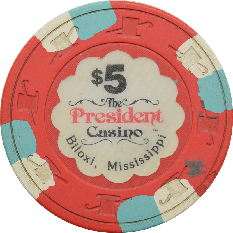 President Casino Biloxi Mississippi $5 Chip