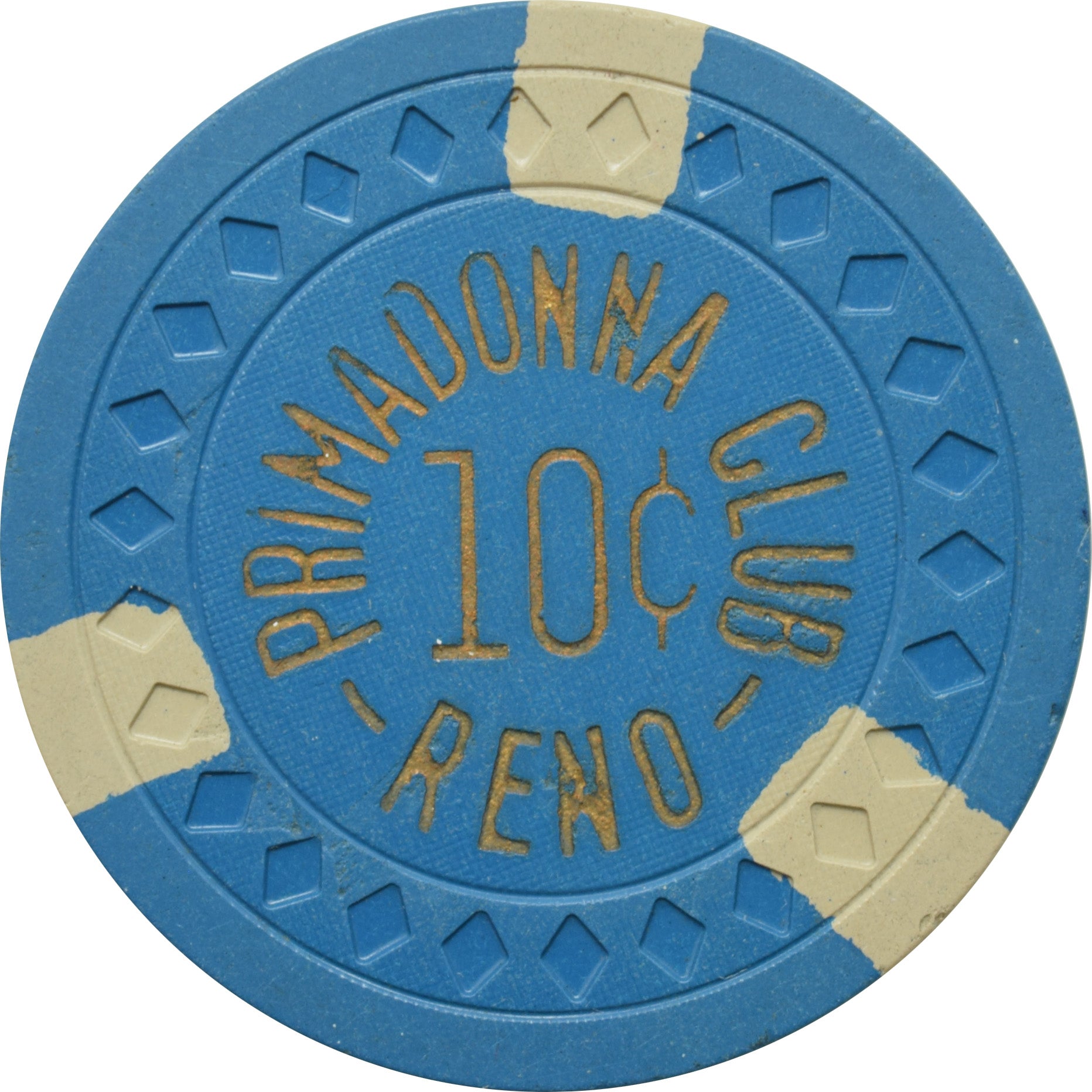 Primadonna Casino Reno Nevada 10 Cent Chip 1950s