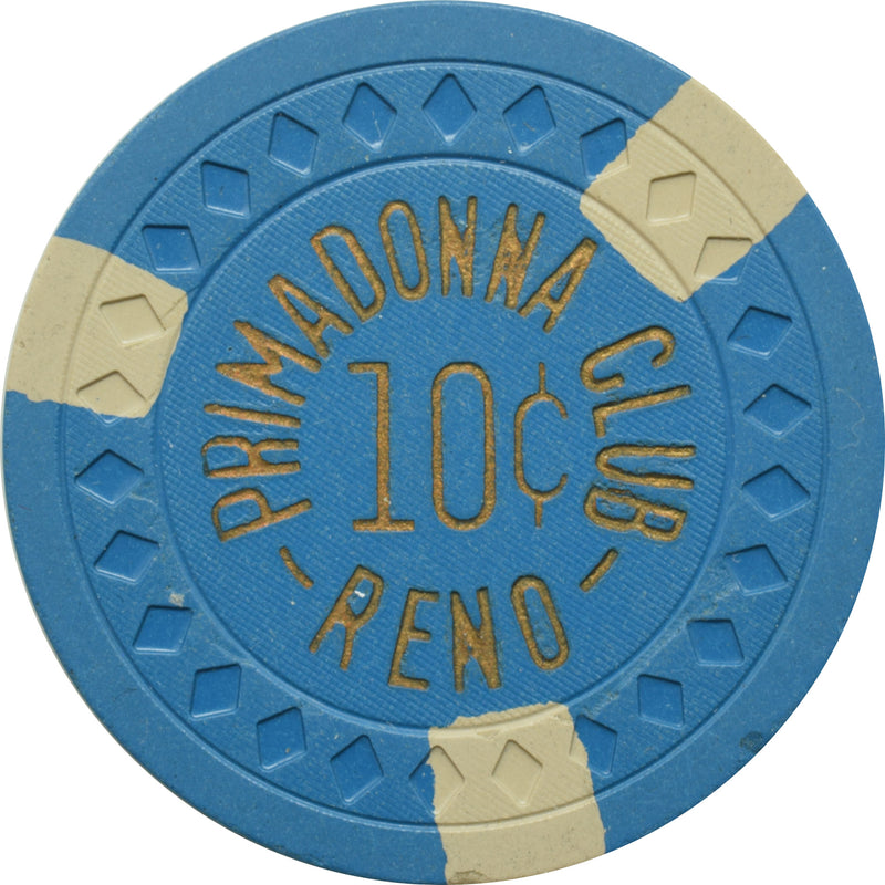 Primadonna Casino Reno Nevada 10 Cent Chip 1950s