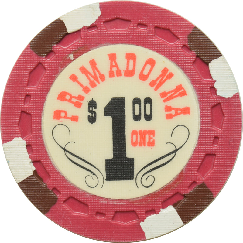 Primadonna Casino Reno Nevada $1 Dark Red Chip 1964