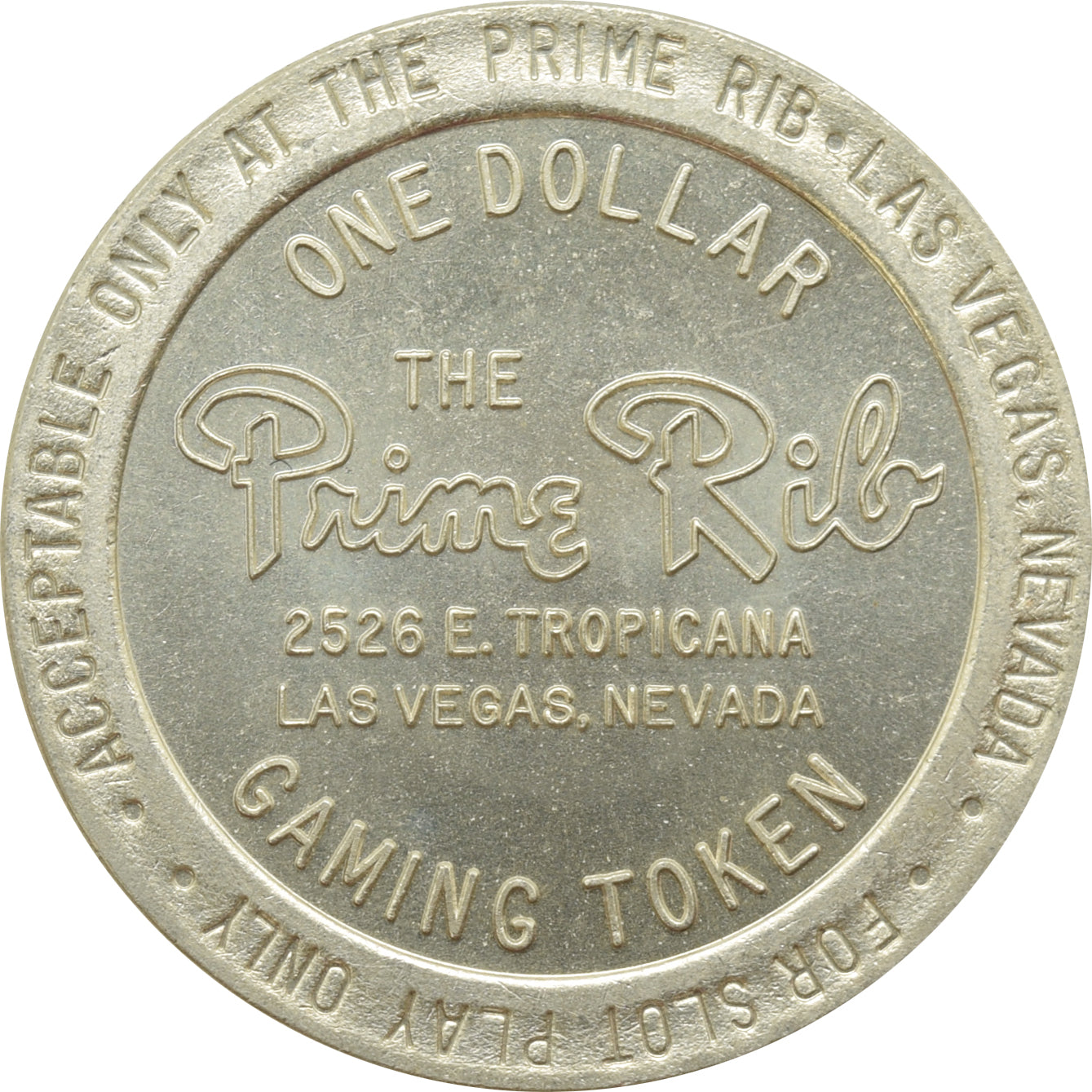 The Prime Rib Las Vegas NV $1 Token 1989