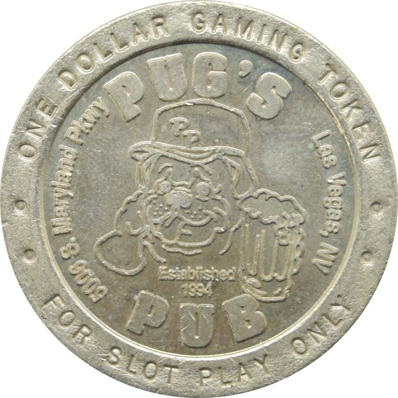 Pug's Pub Casino Las Vegas Nevada $1 Token 1994