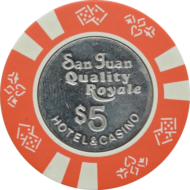 Quality Royale Casino San Juan Puerto Rico $5 Coin Inlay Chip