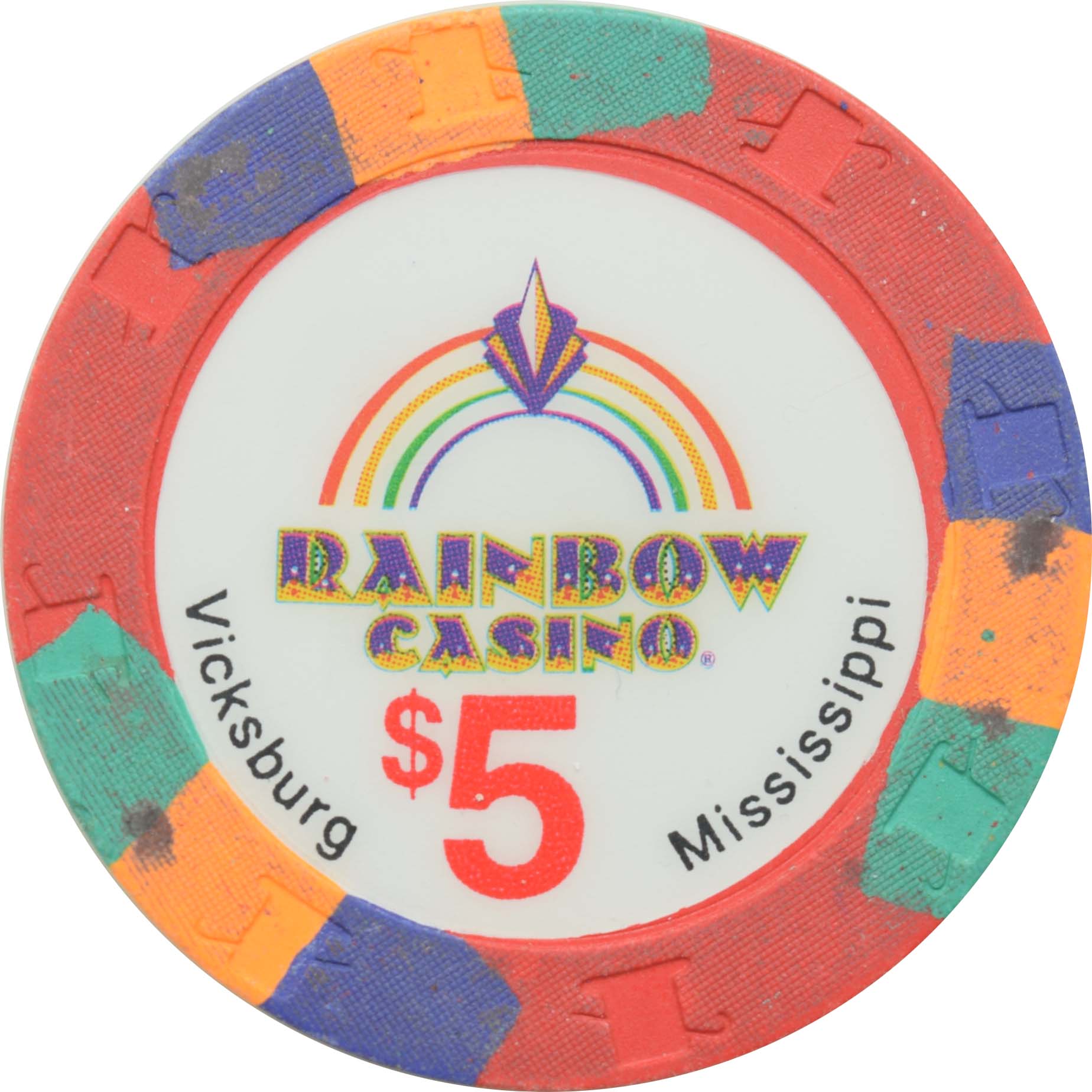 Rainbow Casino Vicksburg Mississippi $5 Chip