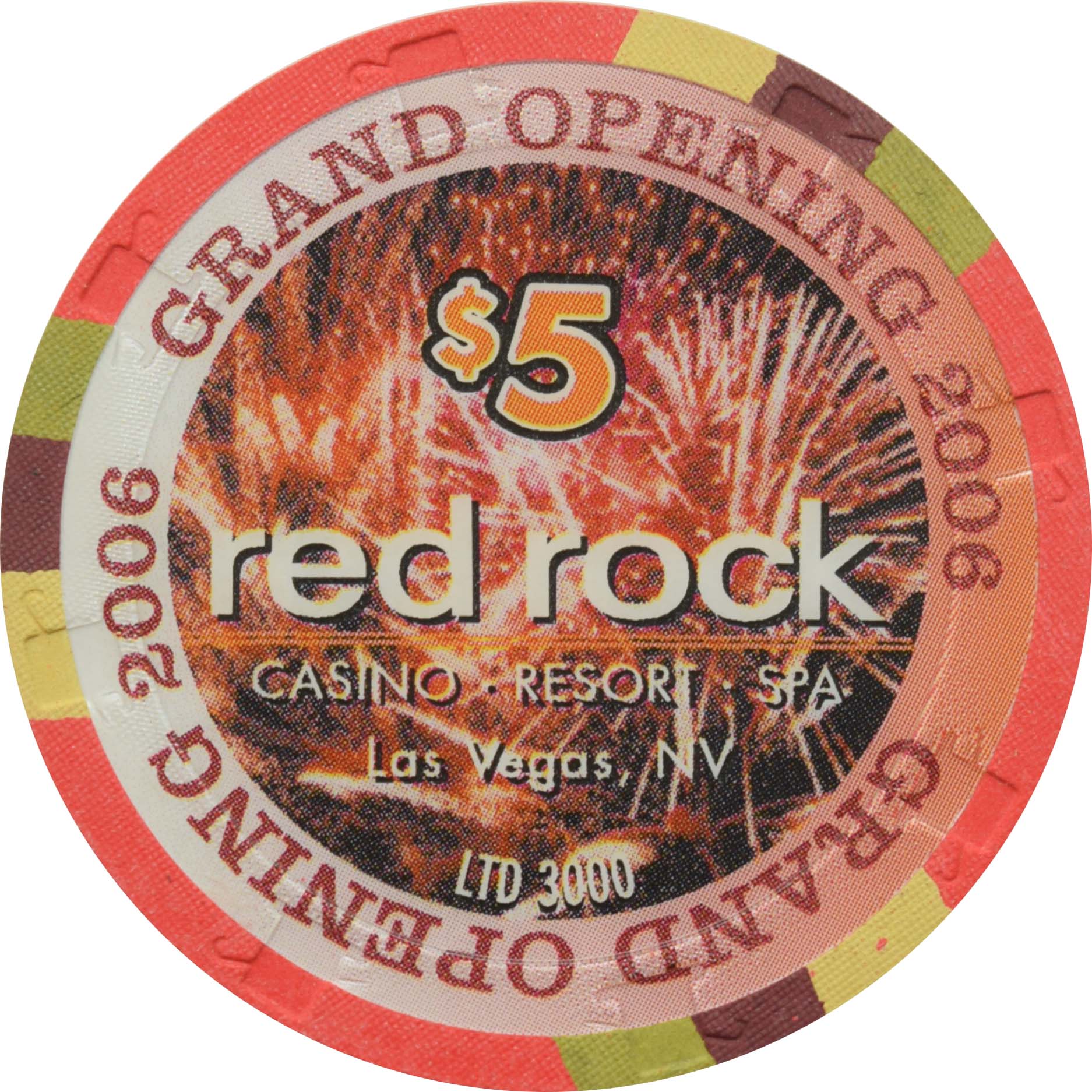 Red Rock Casino Las Vegas Nevada $5 Grand Opening Chip 2006