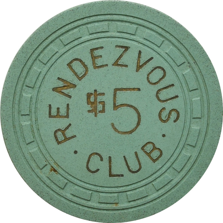 Rendezvous Club Casino Whitney Nevada $5 Chip 1940s