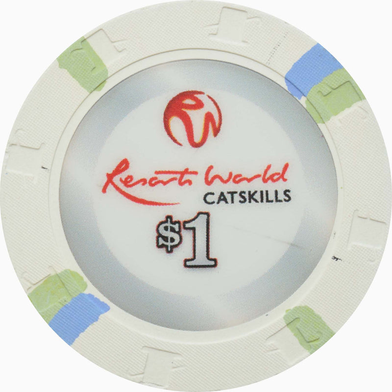 Resorts World Catskills Casino Kiamesha Lake New York $1 Chip