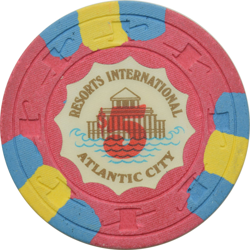 Resorts International Casino Atlantic City New Jersey $5 Chip