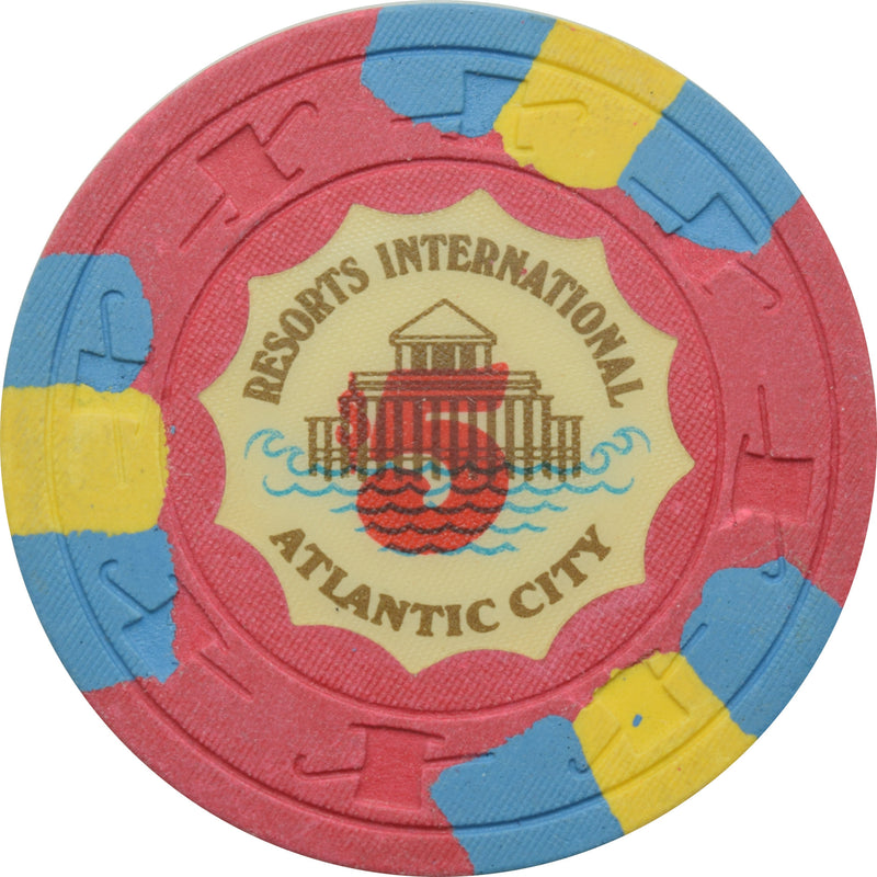 Resorts International Casino Atlantic City New Jersey $5 Chip