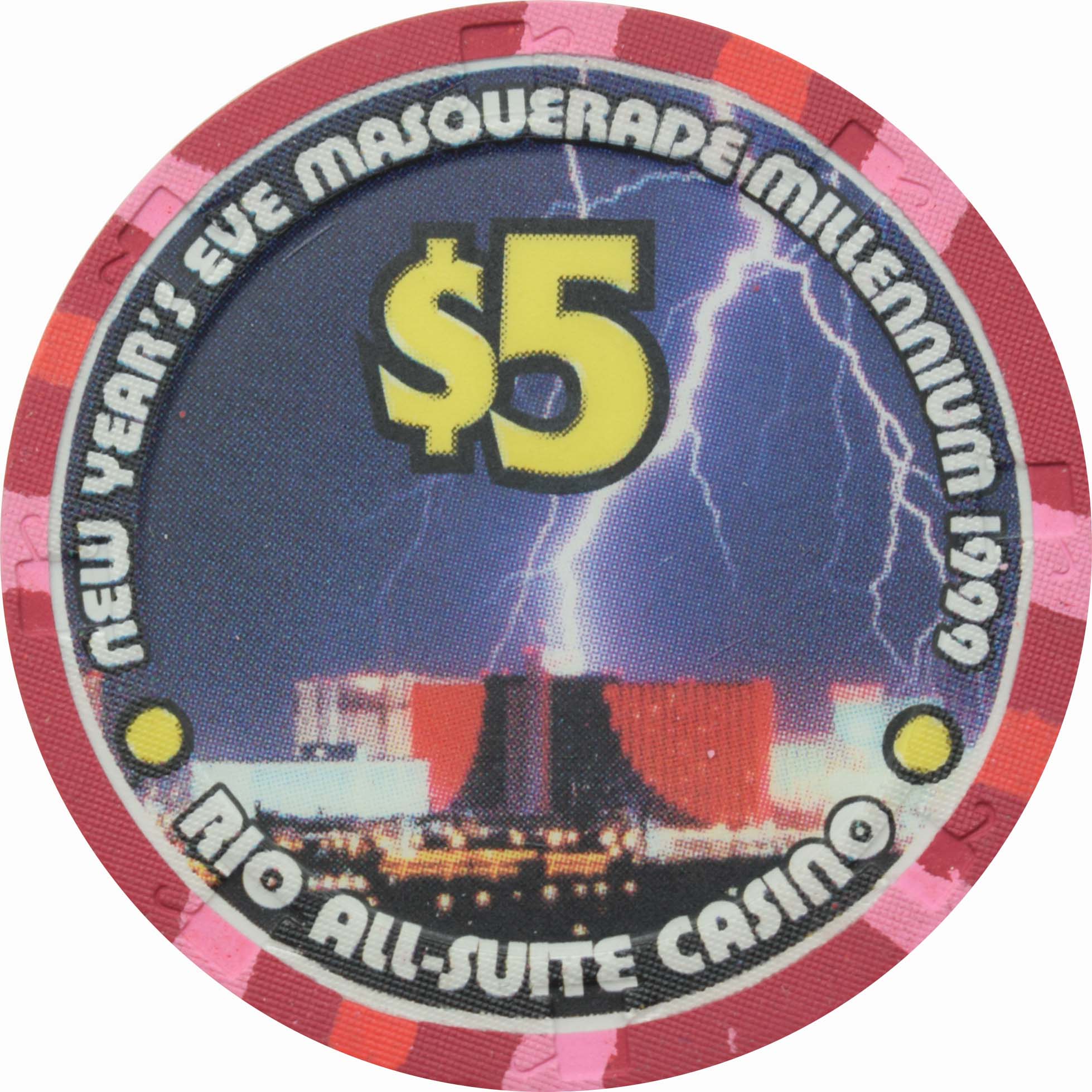 Rio Casino Las Vegas Nevada $5 Millennium Chip 1999