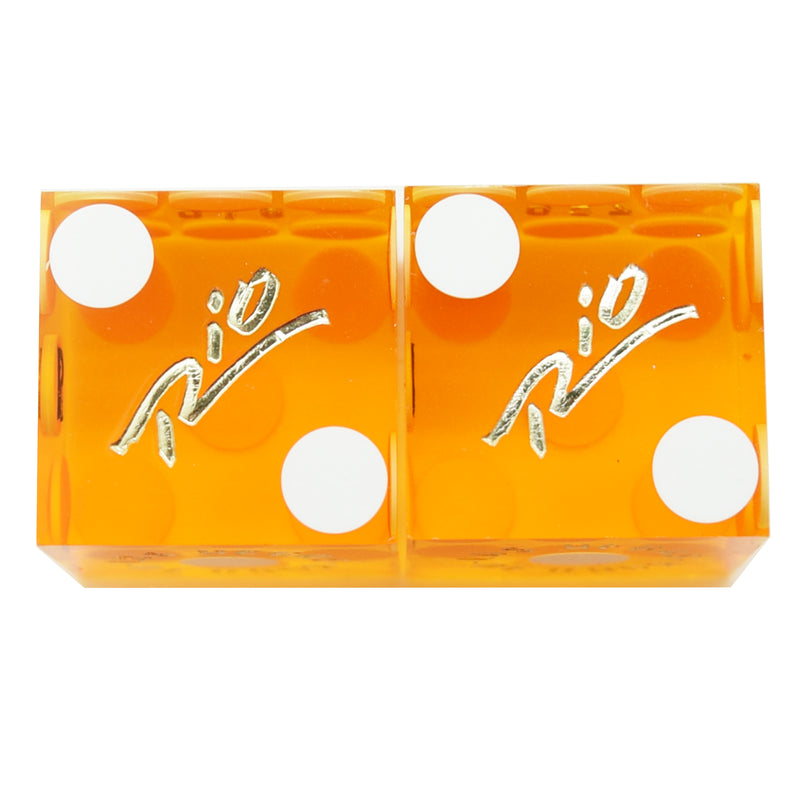 Rio Casino Used Orange Pair of Dice