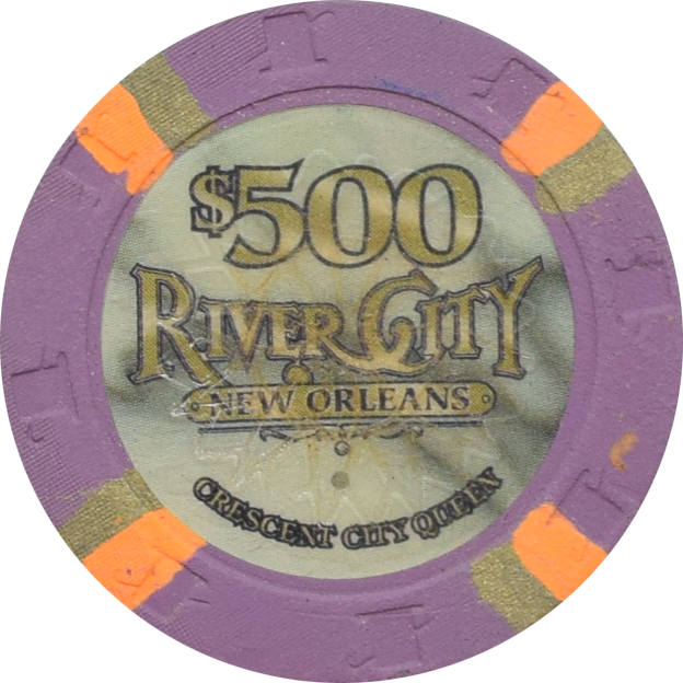 River City Crescent City Queen Casino New Orleans Louisiana $500 Cancelled Chip