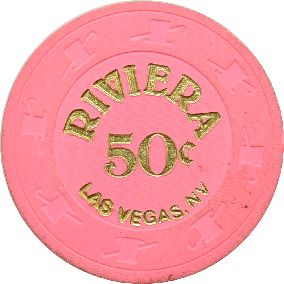 Riviera Casino Las Vegas Nevada 50 Cent Large Print Chip 1995