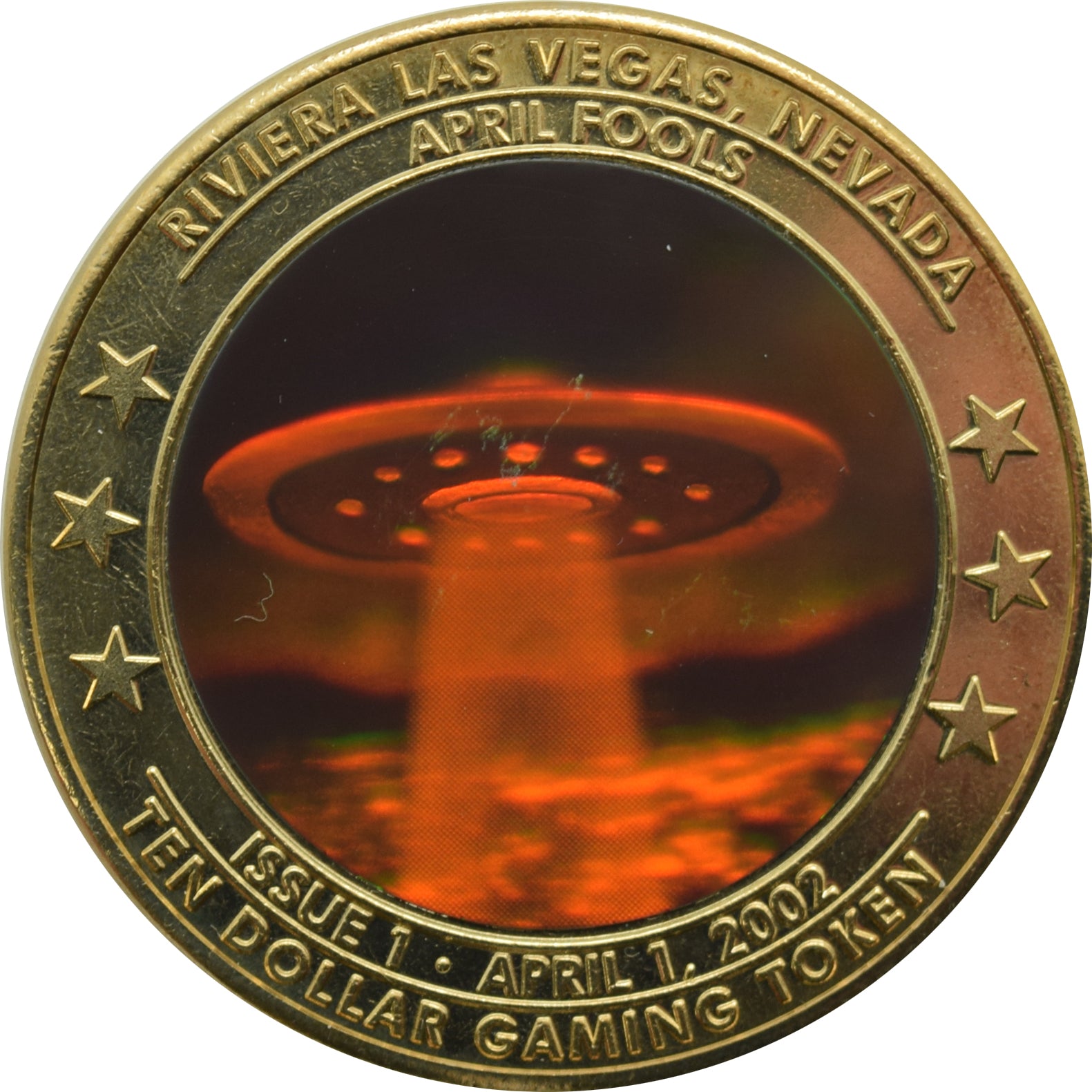 Riviera Casino Las Vegas "April Fools" $10 Hologram Token 2002