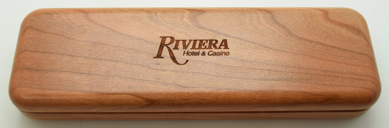 Riviera Casino Las Vegas Nevada Set of 4 Show Chips - Splash, La Cage, Riviera Comedy Club and Crazy Girls in Wooden Case