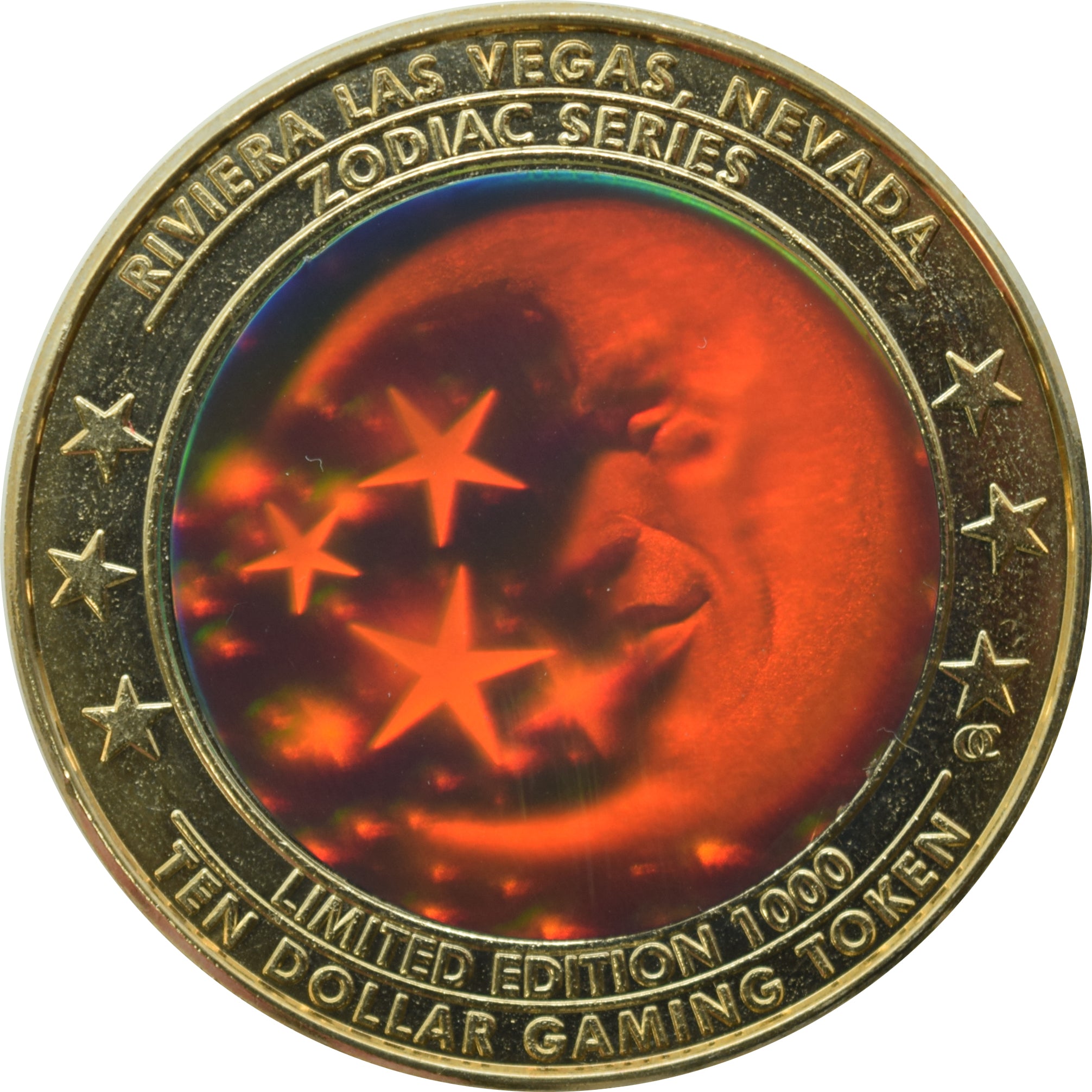 Riviera Casino Las Vegas "Gemini" $10 Zodiac Hologram Token 2002