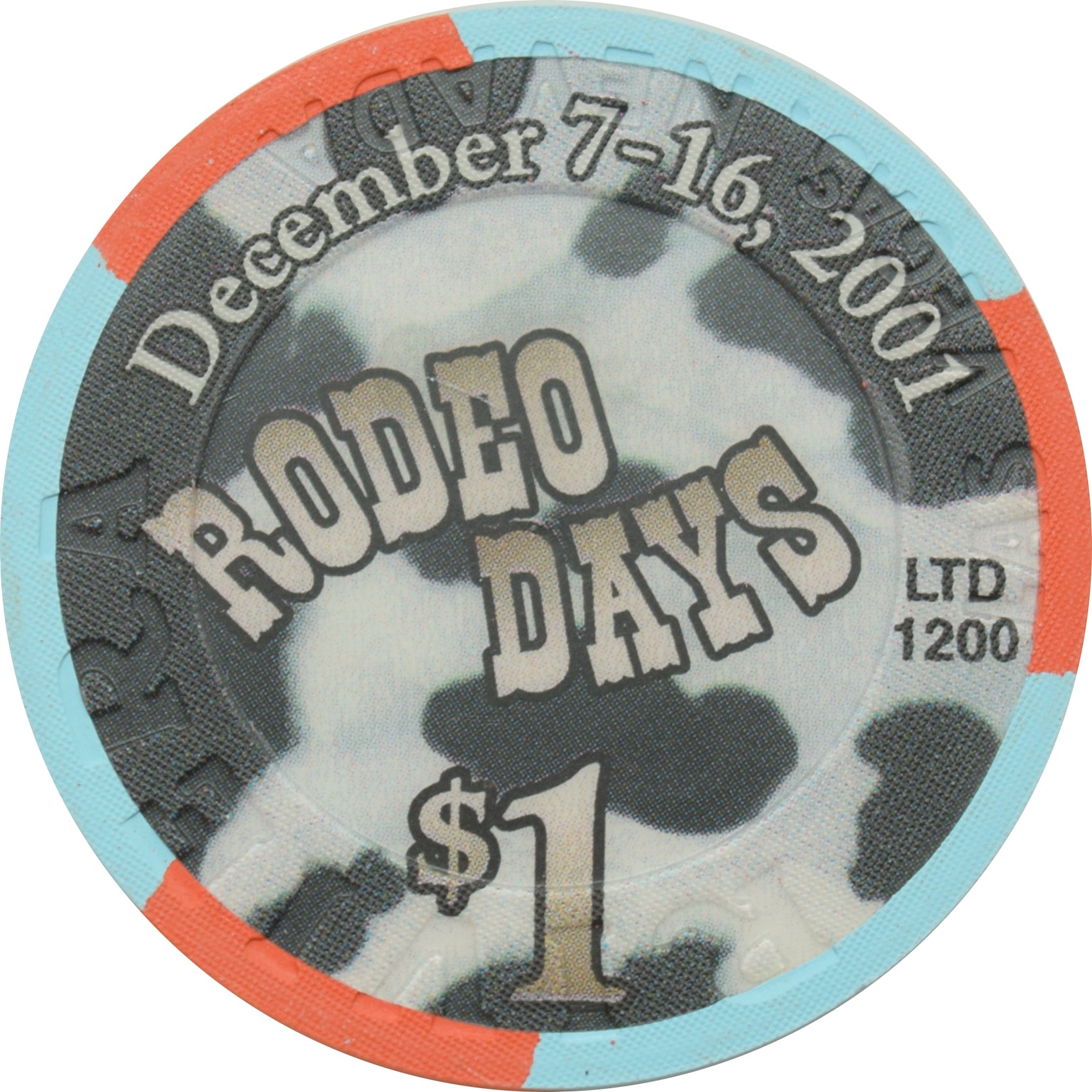 Riviera Casino Las Vegas Nevada $1 Rodeo Days Cow Chip 2001