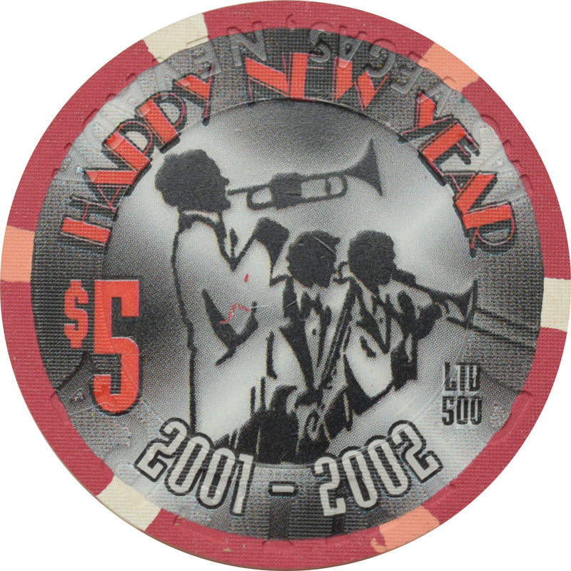 Riviera Casino Las Vegas Nevada $5 Happy New Year Chip 2001