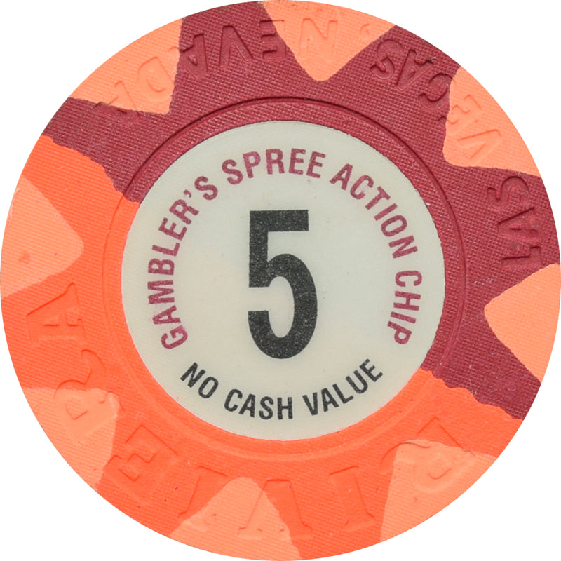 Riviera Casino Las Vegas Nevada $5 NCV Chip Gambler's Spree Action 1990s