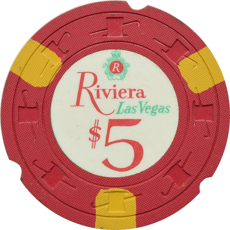 Riviera Casino Las Vegas Nevada $5 Notched Chip 1971