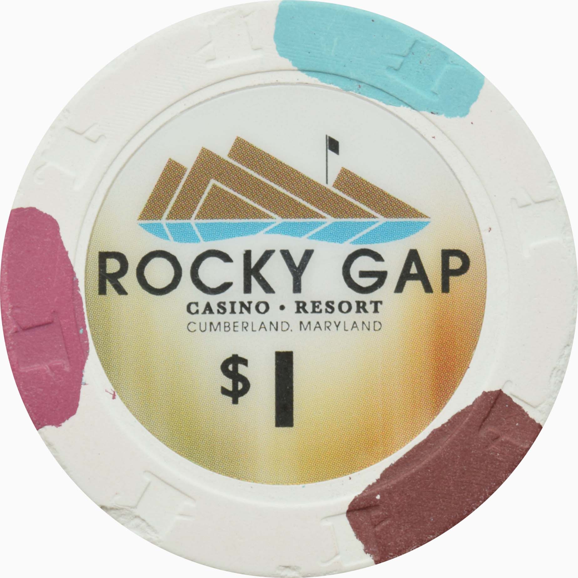 Rocky Gap Casino Flintstone Maryland $1 Chip