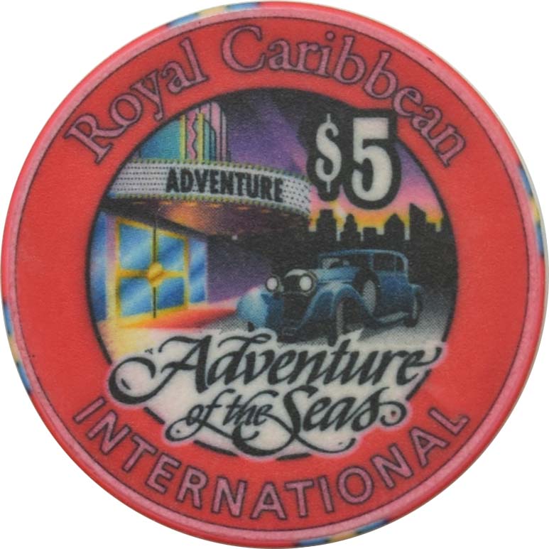 Adventure of the Seas (Royal Caribbean) Cruise Line Casino $5 Chip