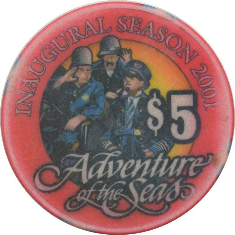 Adventure of the Seas (Royal Caribbean) Cruise Line Casino $5 Inaugural Season 2001 Chip