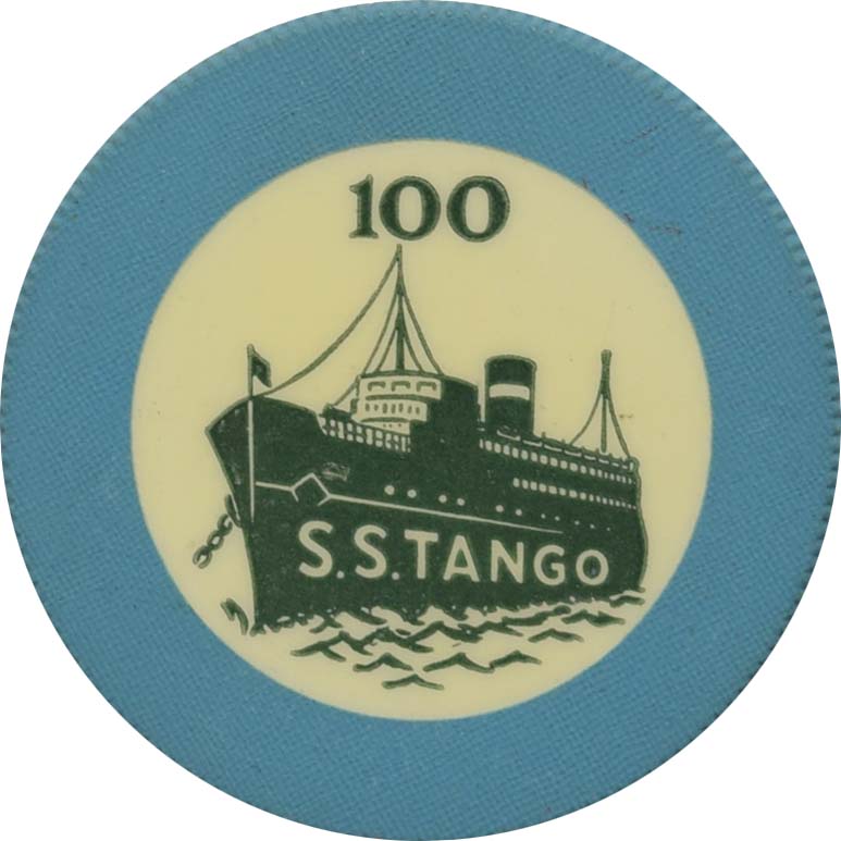 S. S. Tango Illegal Cruise Line Casino $100 Chip 1930s