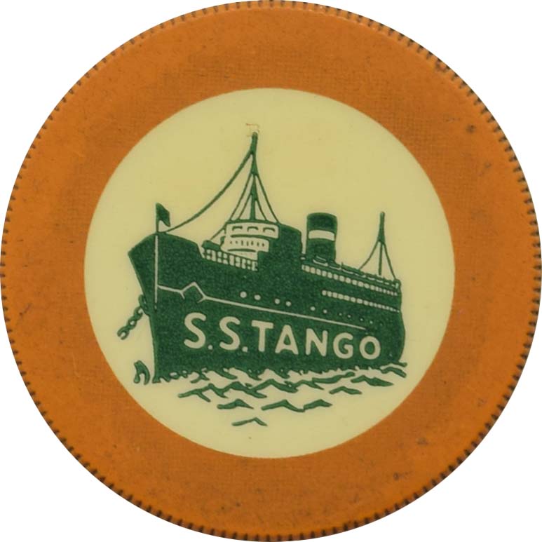 S. S. Tango Illegal Cruise Line Casino Santa Monica California Mustard Chip 1930s