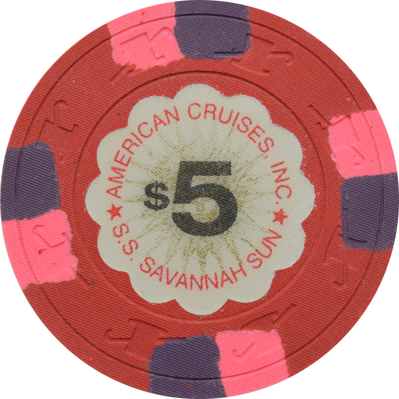 S.S. Savannah Sun Casino American Cruises $5 Chip