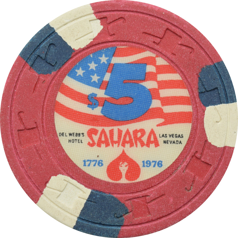 Sahara Casino Las Vegas Nevada $5 Bicentennial Chip 1976