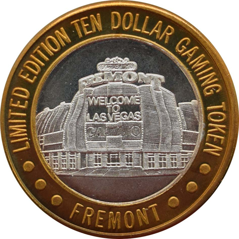 Fremont Casino Las Vegas "Casino Building" $10 Silver Strike .999 Fine Silver 1994