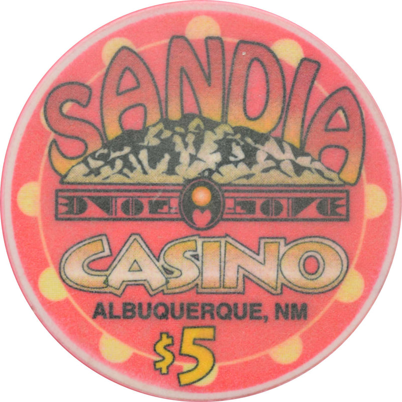 Sandia Casino Albuquerque New Mexico $5 Chip 1998