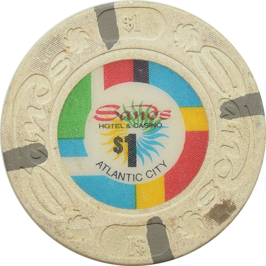 Sands Casino Atlantic City New Jersey $1 Chip Pinwheel