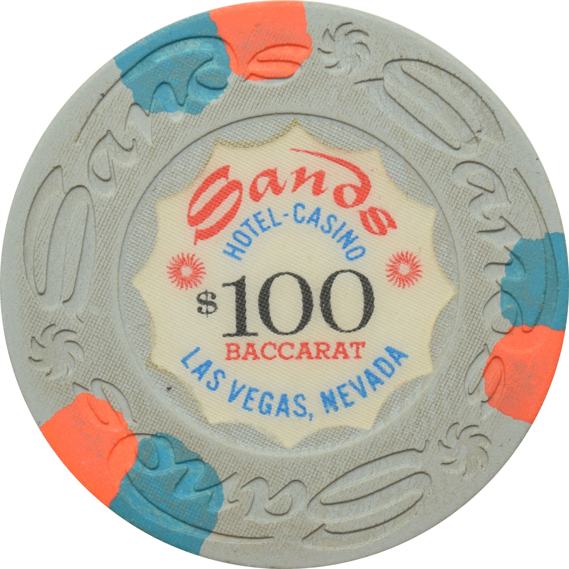 Sands Casino Las Vegas Nevada $100 Baccarat Chip 1970s