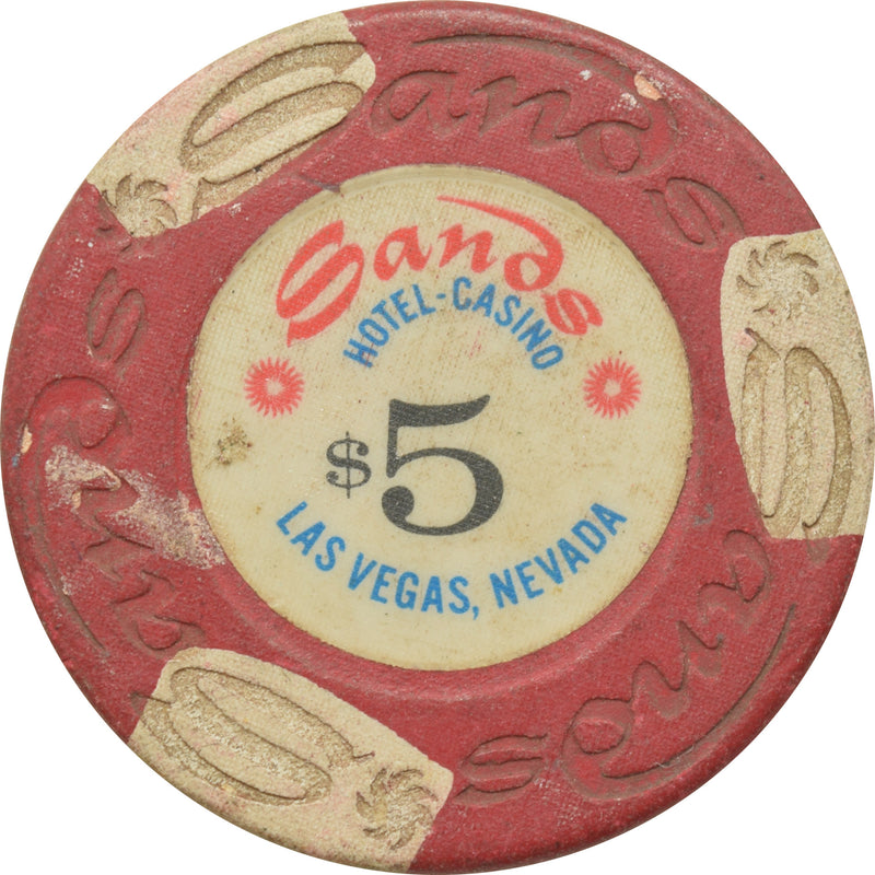 Sands Casino Las Vegas Nevada $5 Chip 1970s