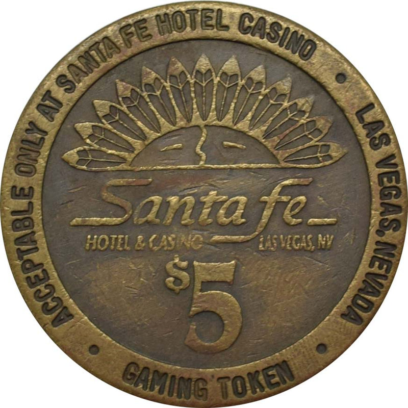 Santa Fe Casino Las Vegas Nevada $5 Token 1990