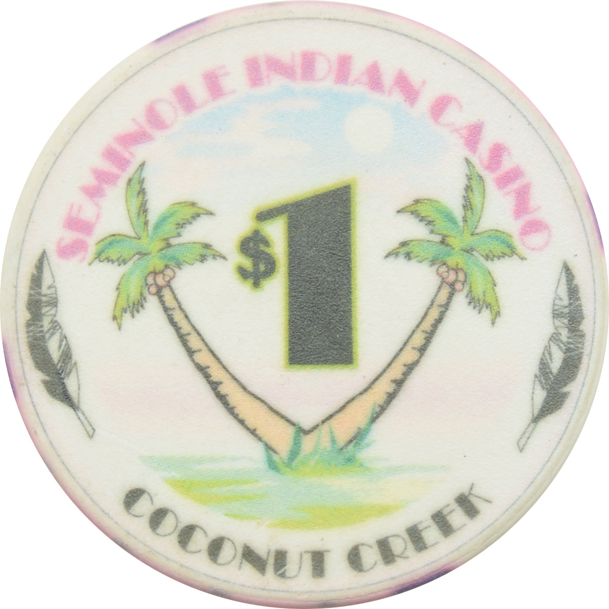 Seminole Indian Casino Coconut Creek Florida $1 Chip