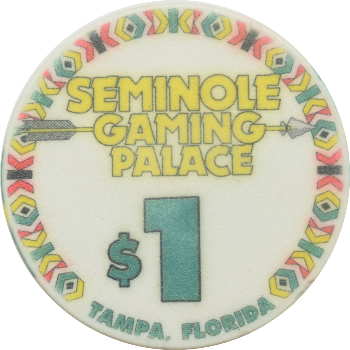 Seminole Indian Casino Tampa Florida $1 Chip