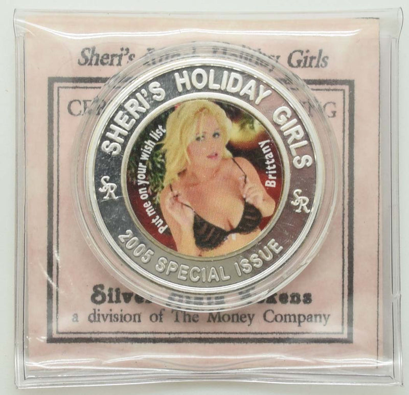 Sheri's Ranch Brothel Pahrump Nevada .999 Silver Clad "Miss Christmas" Silver State Token