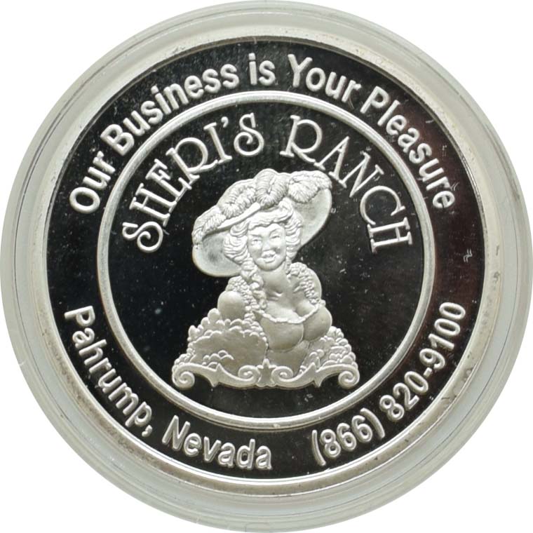 Sheri's Ranch Brothel Pahrump Nevada .999 Silver Clad "Miss Cinco De Mayo" Silver State Token