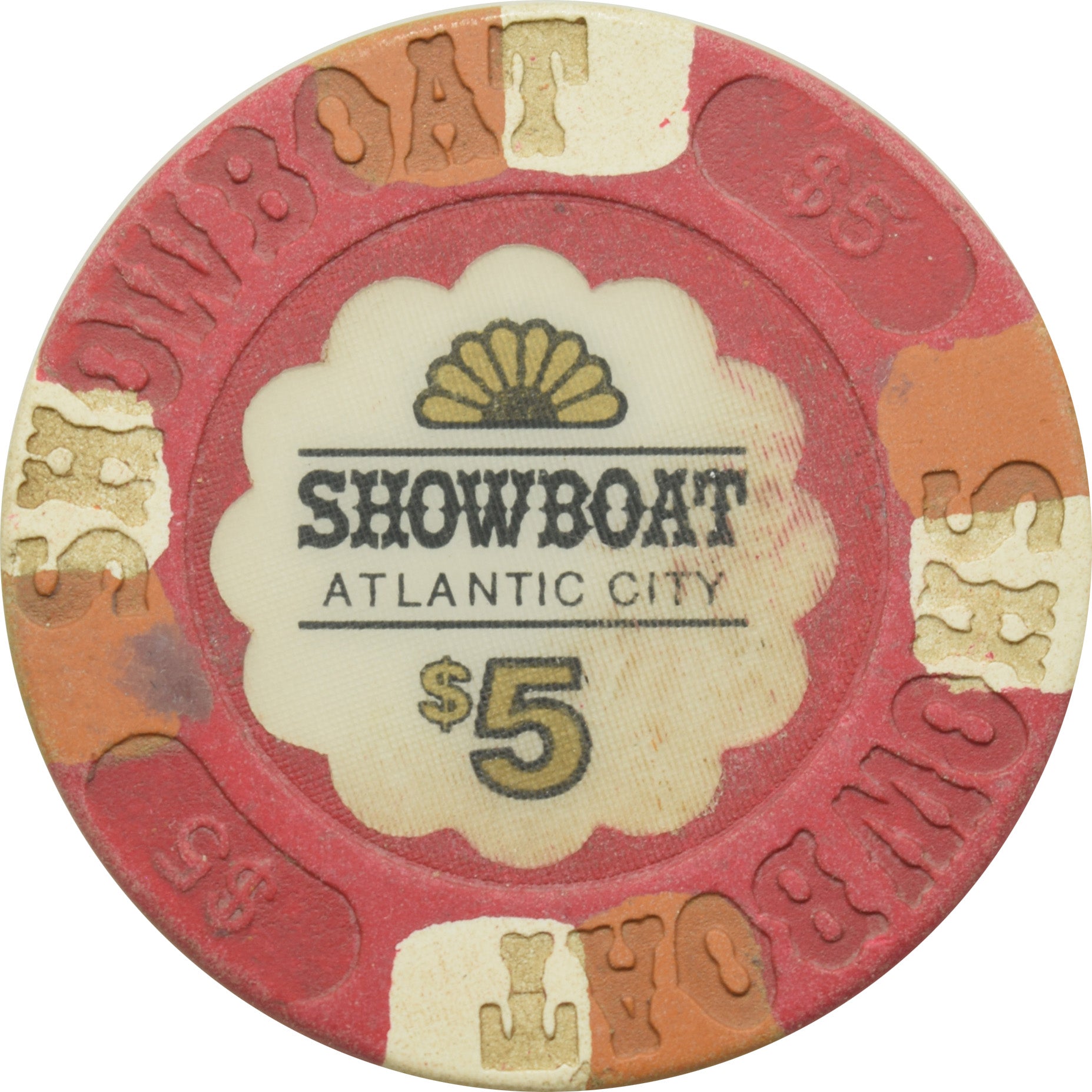 Showboat Casino Atlantic City New Jersey $5 Chip