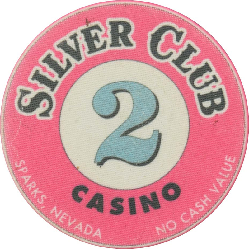 Silver Club (Karl's) Casino Sparks Nevada 2 No Cash Value Chip 1990s