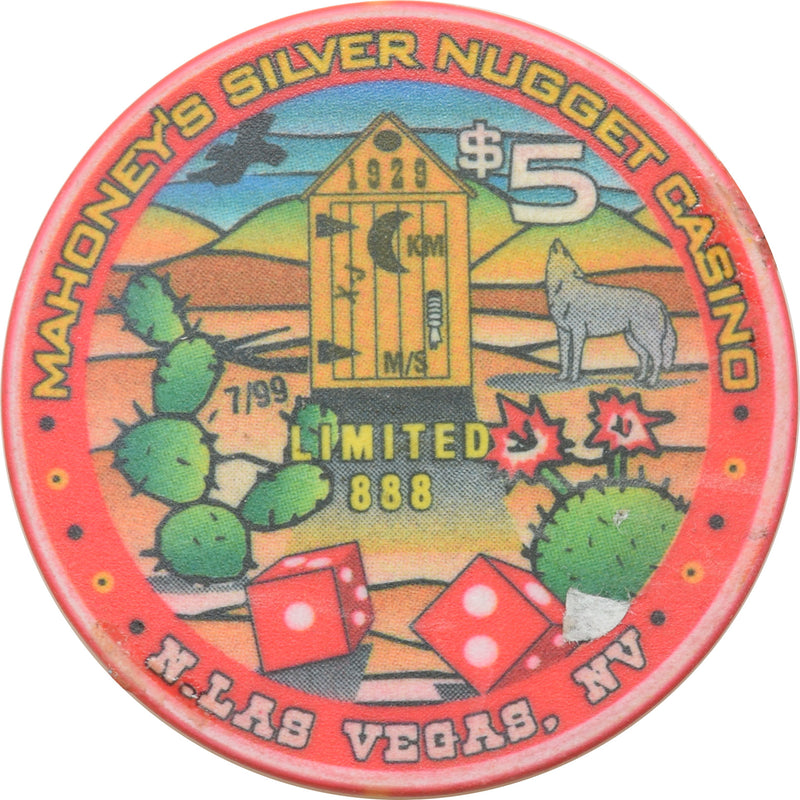 Mahoney's Silver Nugget Casino N. Las Vegas Nevada $5 Outhouse Chip 1999