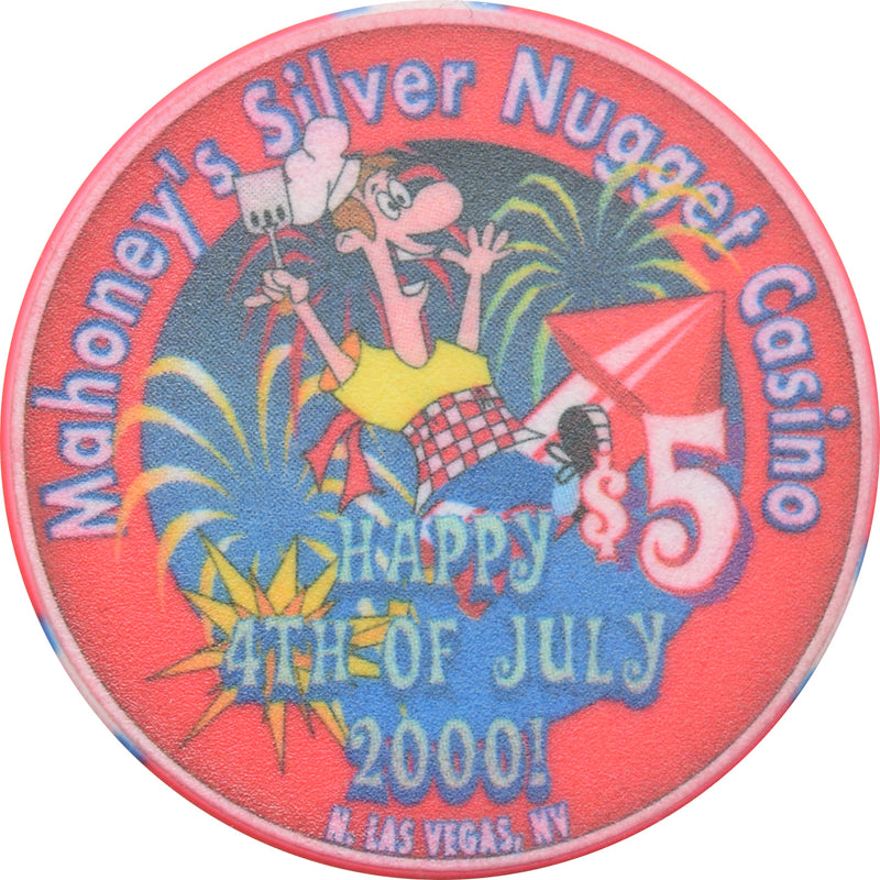 Mahoney's Silver Nugget Casino N. Las Vegas Nevada $5 Happy 4th Of July Chip 2000