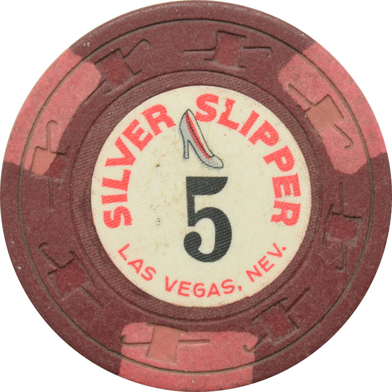 Silver Slipper Casino Las Vegas Nevada $5 without Dollar Sign Chip 1957