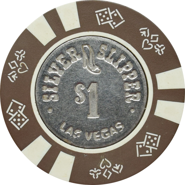 Silver Slipper Casino Las Vegas Nevada $1 Chip (Small Dots) 1980's