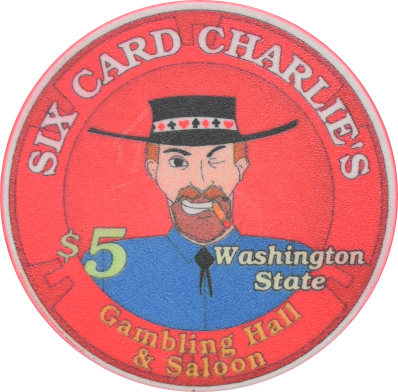 Six Card Charlies Casino Washington $5 Chip