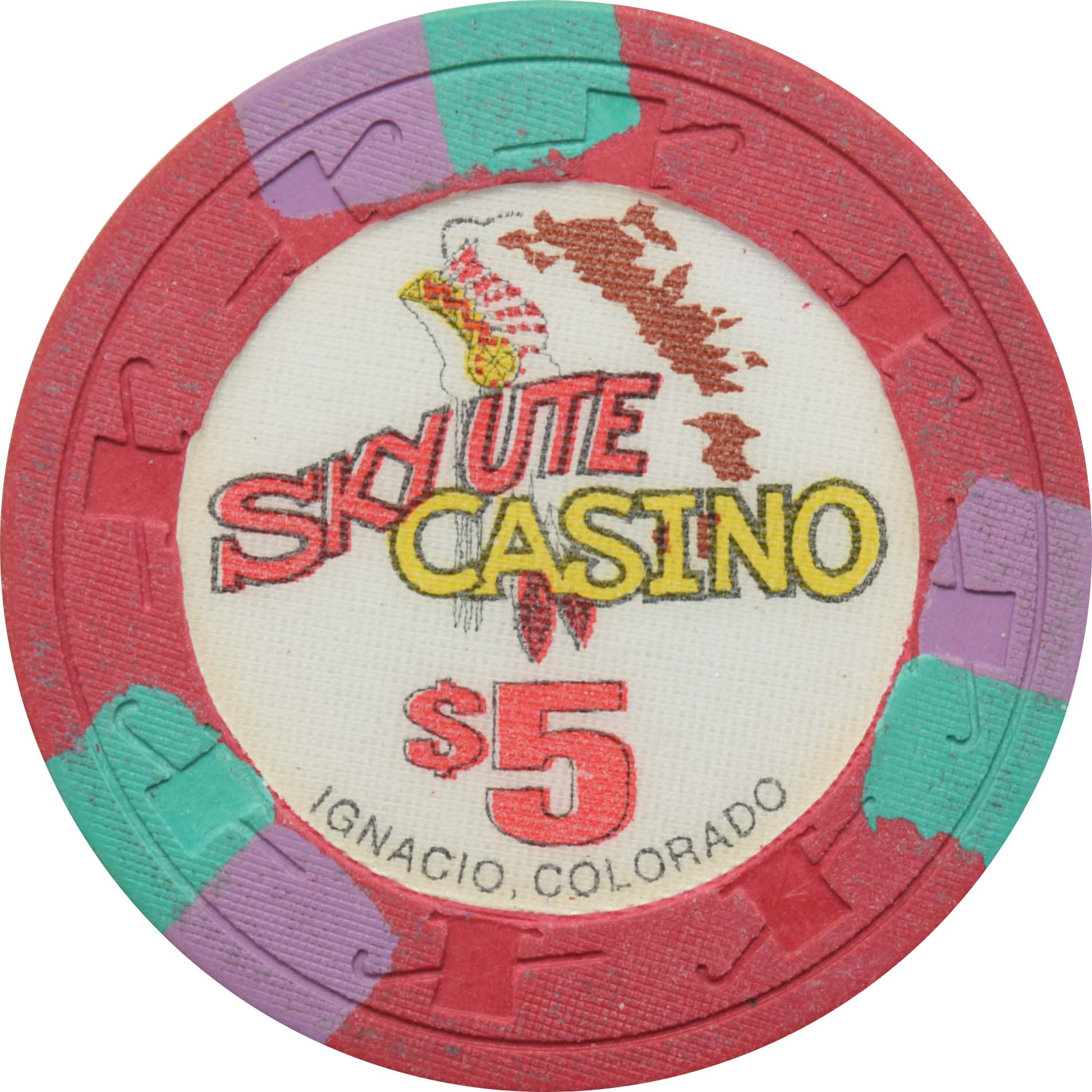 Sky Ute Casino & Lodge Ignacio Colorado $5 Chip