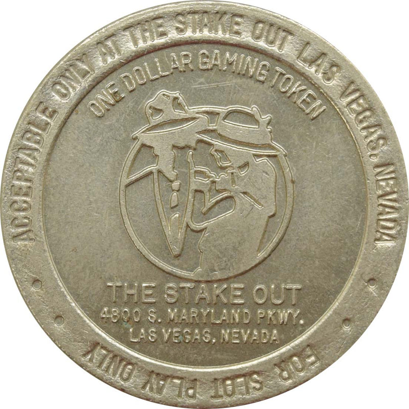 Stake Out Bar & Grill Casino Las Vegas Nevada $1 Token 1989